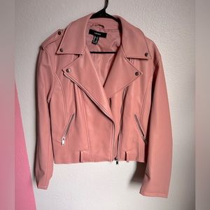 Medium faux leather blush jacket